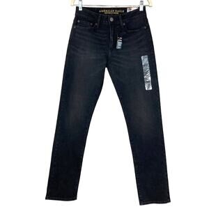 NWT American Eagle Men's 4 Flex Denim 360 Extreme Flex Slim Jeans In Black 28X30